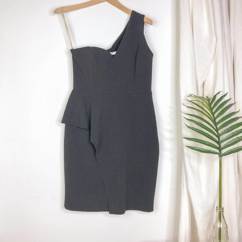 Halston Heritage One Shoulder Asymmetrical Dress